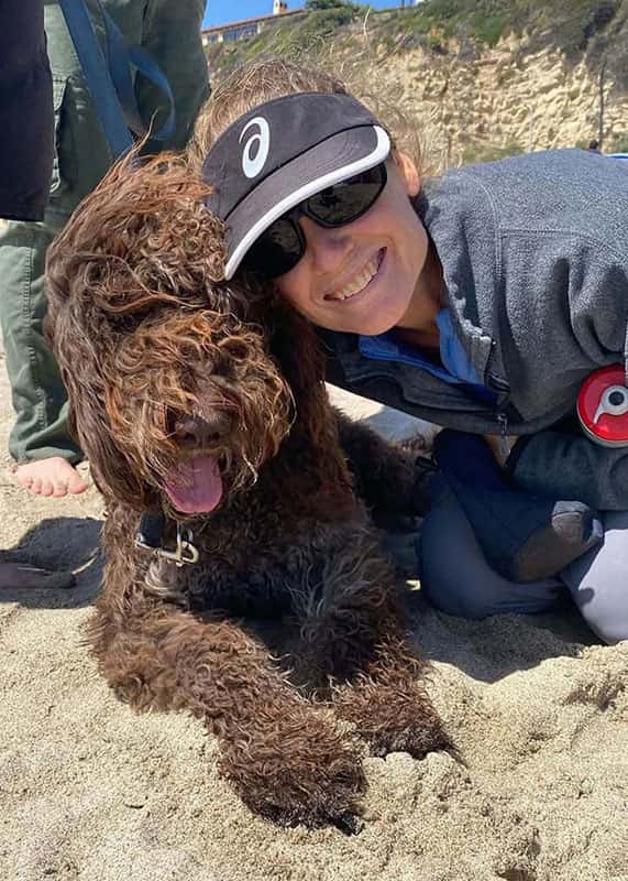 Liane Olin with her dog